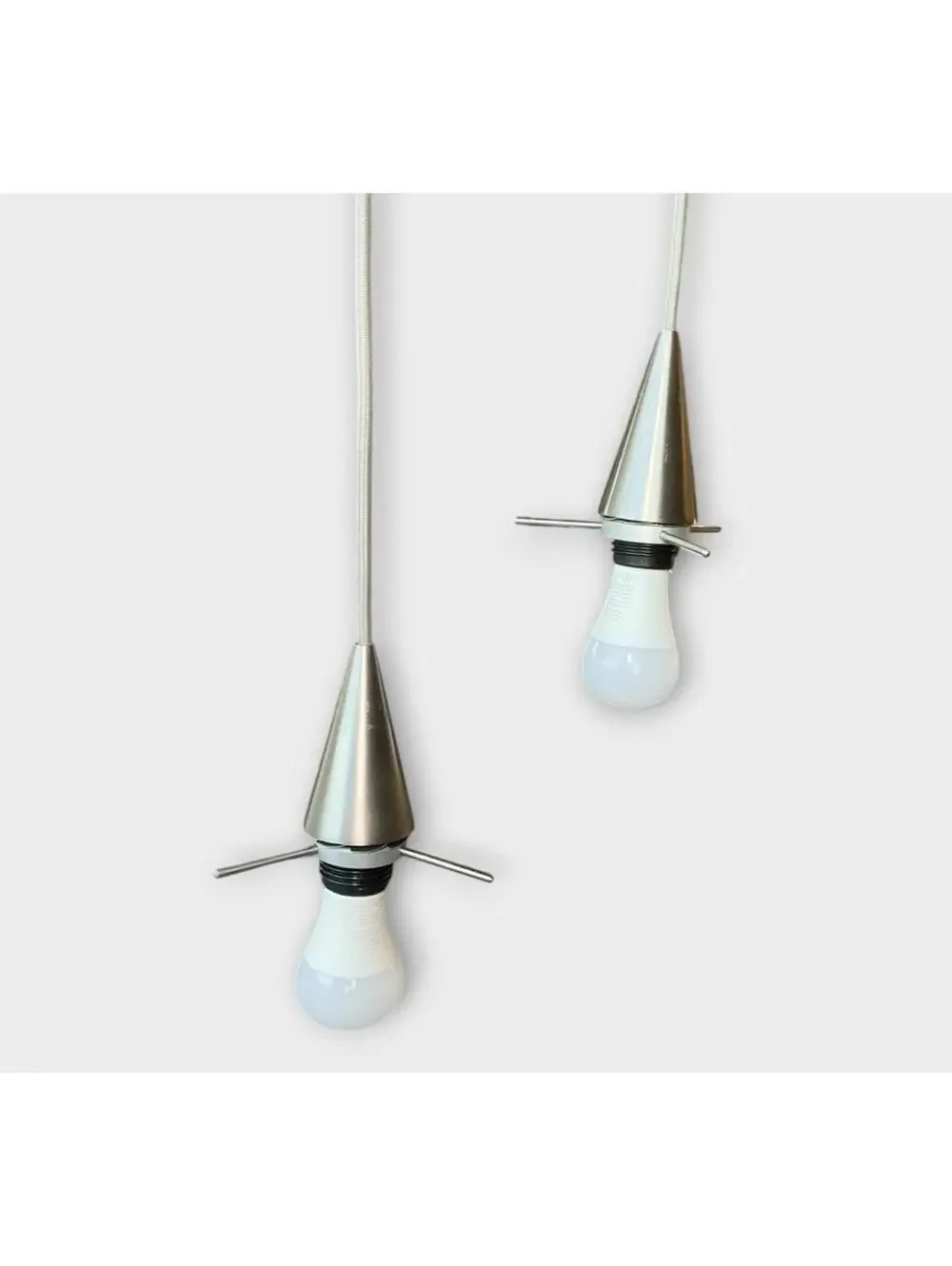 WAC Lighting J-Track Pendant Lights Set of 2 Brushed Nickel Glass Shade